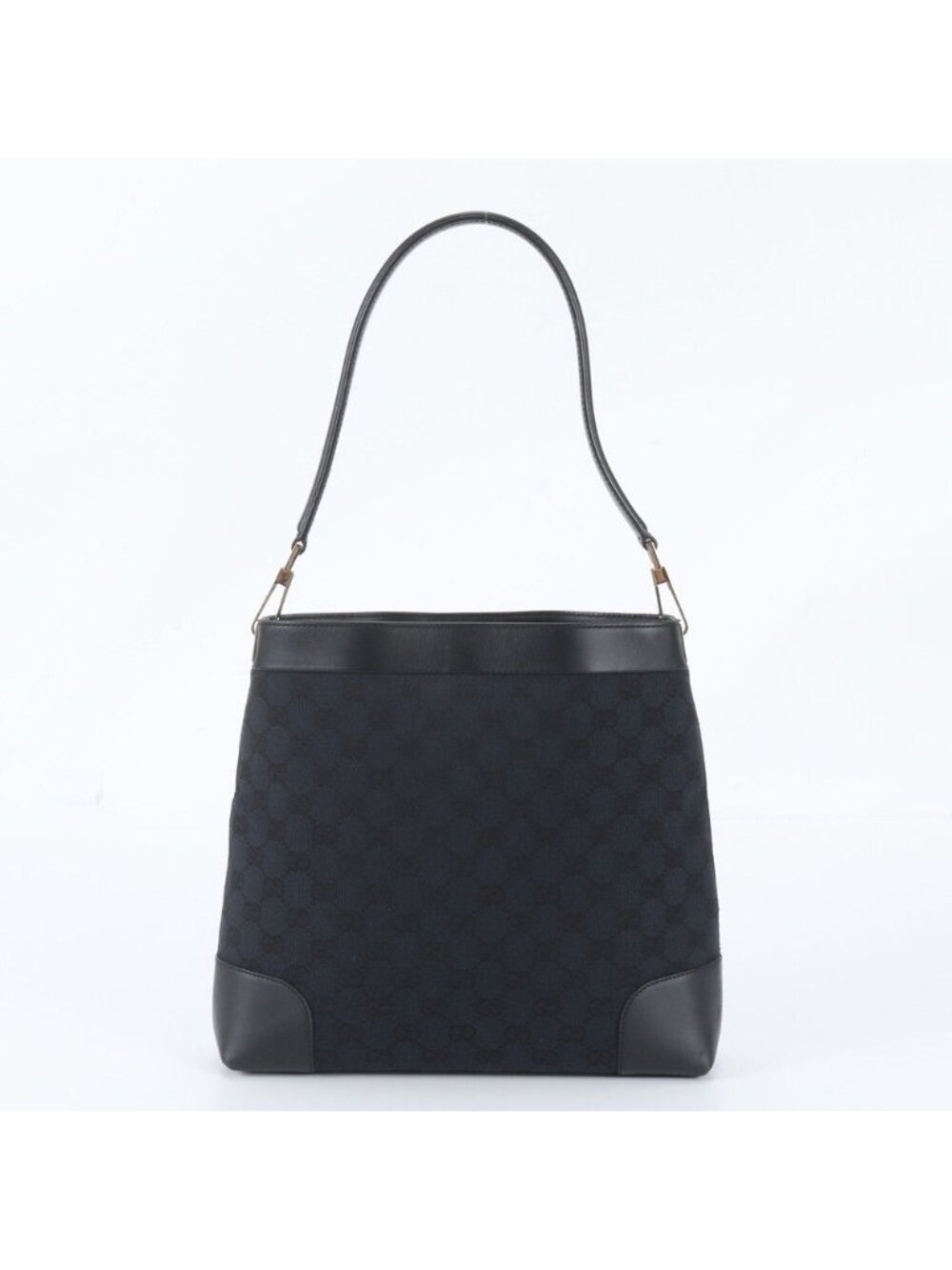 Gucci GG Canvas Leather Shoulder Bag Black